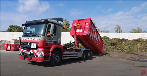 Abrollkipper beim Entladen