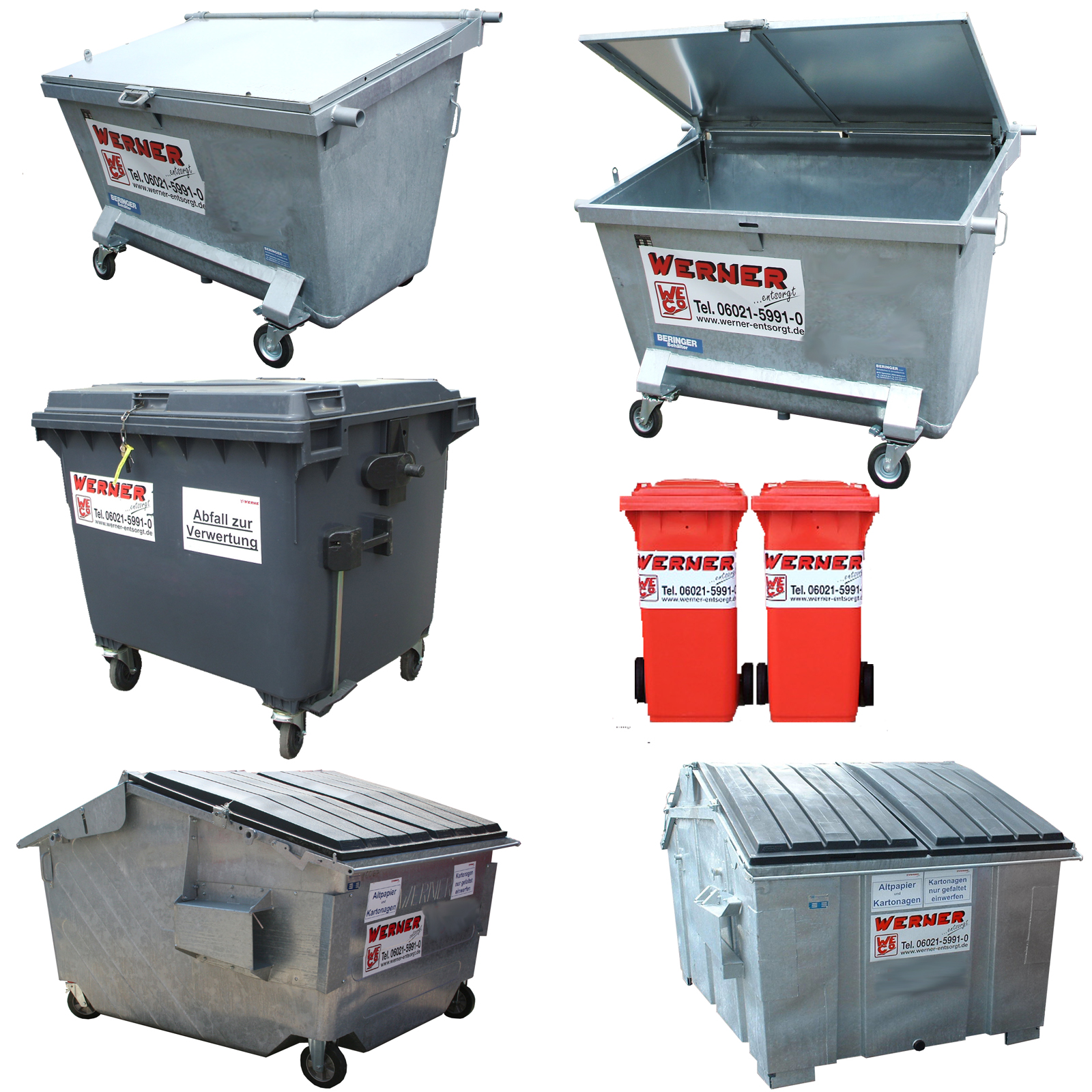 Umleerbehälter in verschiedenen Ausführungen